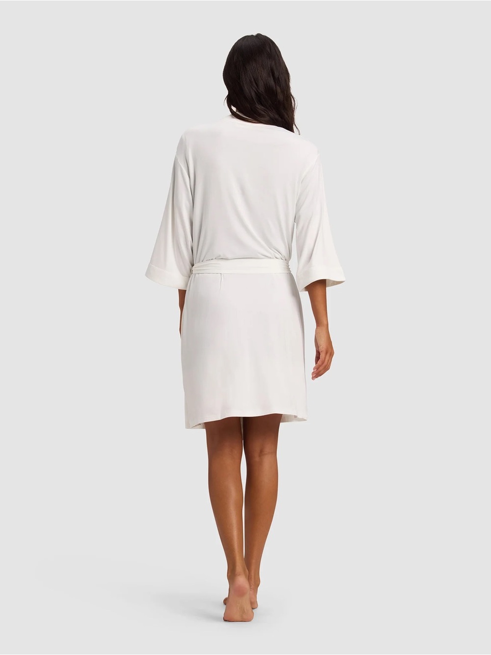 Women's Ivory Bamboo Robe - Picture 3 of 7